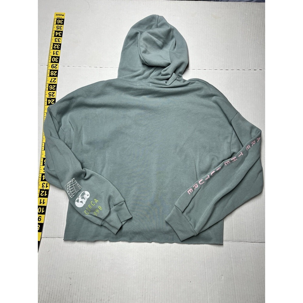 Grayson Threads Hooded Crop Sweatshirt Med Creating Change Bold Print Spellout - Picture 14 of 15